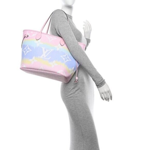 Authentic Louis Vuitton Neverfull Monogram Escale MM Tote Shoulder Bag Pastel - Picture 2 of 16